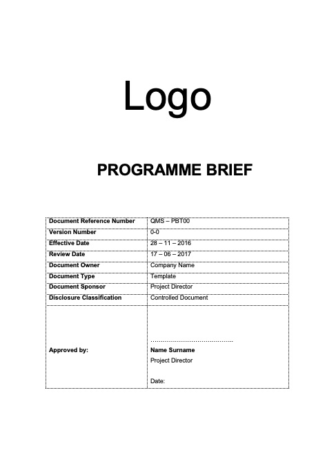 Programme Brief Rev 0-0